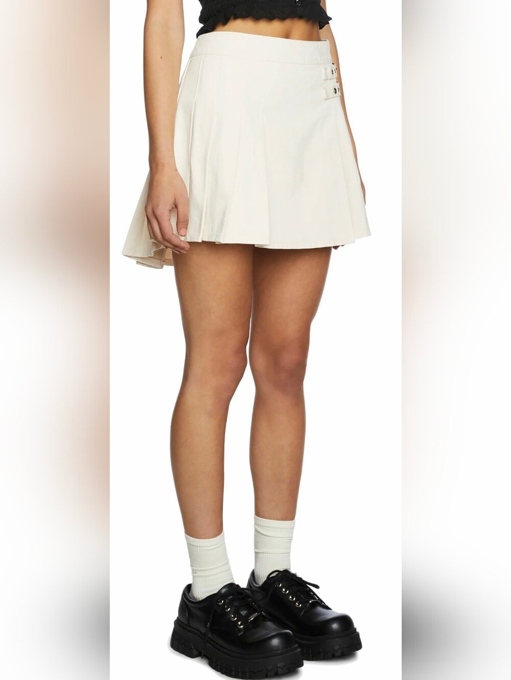 dELiA*s Cream Pleated Mini Skirt
